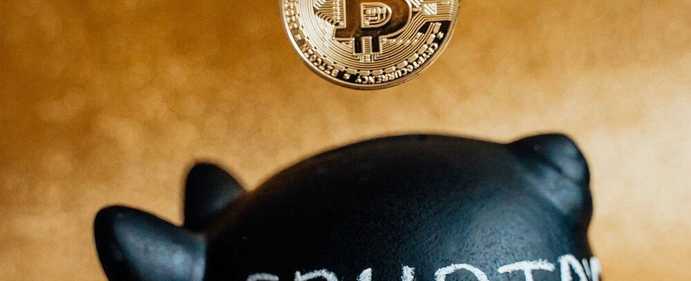 Bitcoin with crypto piggy bank